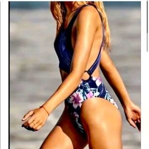 Victoria Secret Pink One Piece Velvet Cutout Bathing Suit